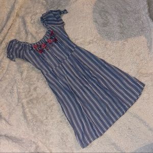 Striped & Embroidered Hollister Dress